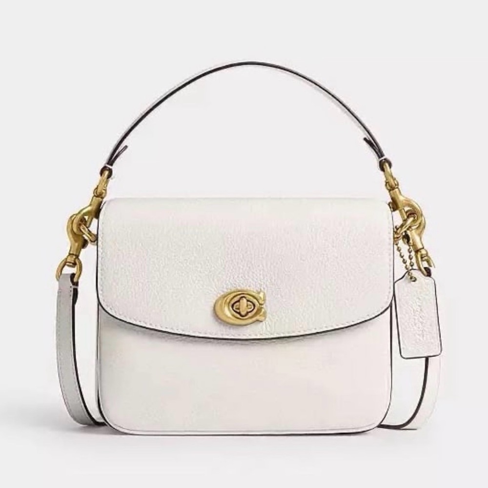 Coach Cassie Crossbody Bag 19 w/ 3 Straps in Brass/Chalk Pebble Leather NWT